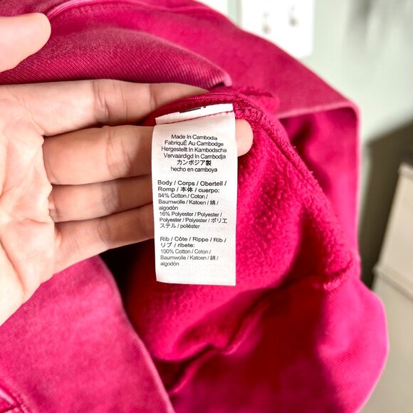 J. Crew Men's Pink Washed Heritage 14 oz. Fleece Hoodie Spring 24 Athletic Sz MT - Picture 4 of 6